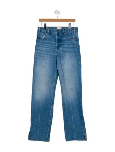 Pre-owned Anine Bing Mid-rise Wide Leg Jeans In Blue