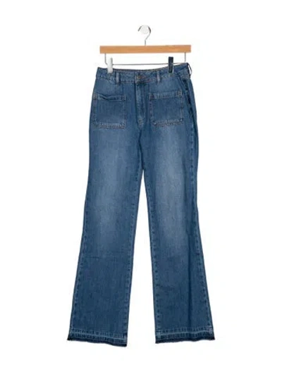 Pre-owned Anine Bing Mid-rise Wide Leg Jeans In Blue