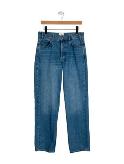 Pre-owned Anine Bing Mid-rise Wide Leg Jeans In Blue