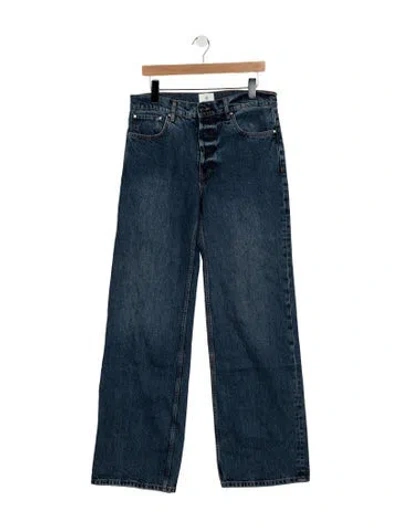 Pre-owned Anine Bing Mid-rise Wide Leg Jeans In Blue