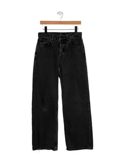 Pre-owned Anine Bing Mid-rise Wide Leg Jeans In Gray