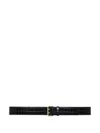 Anine Bing Mila Belt In Embossed Black In Black