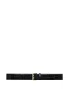 Anine Bing Mila Belt In Embossed Black In Black