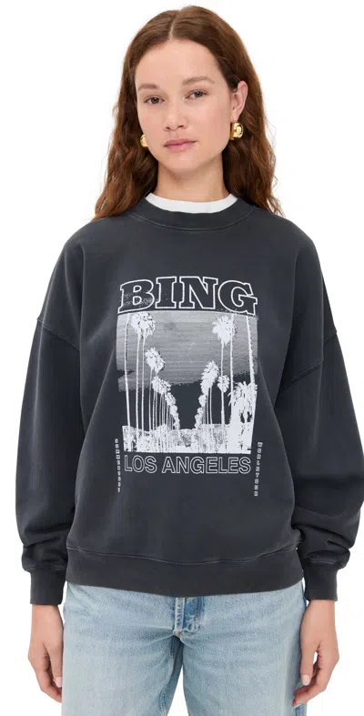 Anine Bing Miles Bing Tour Sweatshirt Washed Black