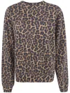 Anine Bing Miles Sweatshirt In Black And Brown Leopard In Brown