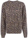 Anine Bing Miles Sweatshirt In Black And Brown Leopard In Animal Print