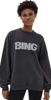 Anine Bing Miles Blur Oversized Sweatshirt In Vintage Black