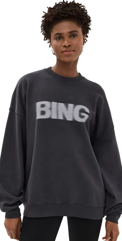 Anine Bing Miles Blur Oversized Sweatshirt In Schwarz