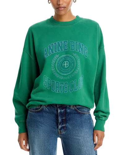 Anine Bing Miles Collegiate Sweatshirt In Green