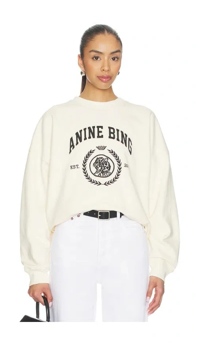 Anine Bing Miles Collegiate Sweatshirt In White