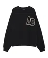 Anine Bing Womens Black Miles Branded Cotton-jersey Sweatshirt In Black
