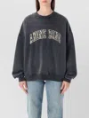 Anine Bing Miles Crew Neck Logo Oversized Sweatshirt In Gray