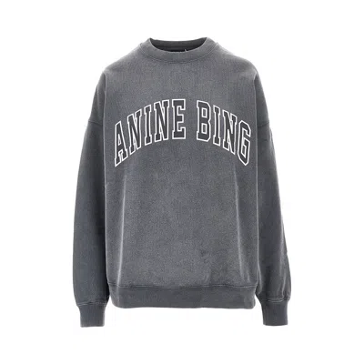Anine Bing 'miles' Crewneck Sweatshirt In Grey