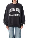 Anine Bing Miles Relaxed-fit Oversized Cotton Sweatshirt With Contrasting Logo