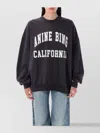 Anine Bing Miles Relaxed-fit Oversized Cotton Sweatshirt With Contrasting Logo In Gray