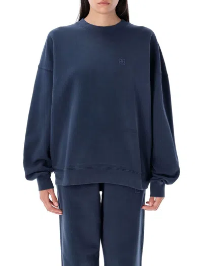 Anine Bing Miles Framed Monogram Sweatshirt In Blue