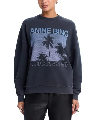 Anine Bing Miles Graphic Sweatshirt In Blue