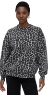 Anine Bing Miles Grey Leopard Sweatshirt Leopard In Animal Print