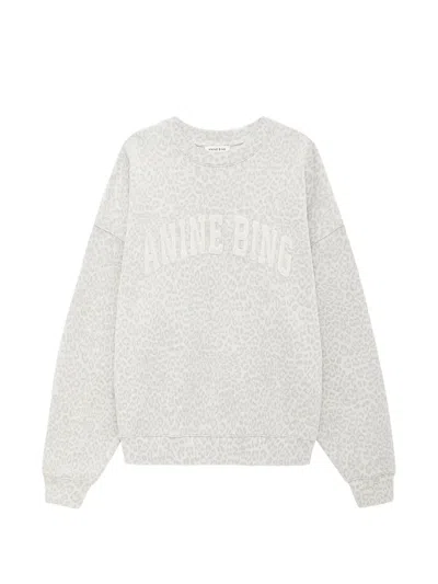 ANINE BING LEOPARD-PATTERN LOGO SWEATSHIRT