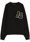 Anine Bing Womens Black Miles Branded Cotton-jersey Sweatshirt In Black