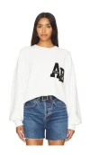 Anine Bing Miles Sweatshirt Letterman Off White Off White In 오프 화이트