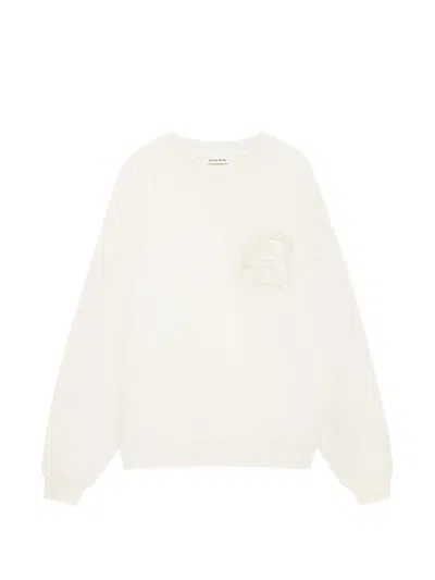 Anine Bing Miles Letterman Sweatshirt In Neutral
