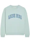 Anine Bing Light Blue Crewneck Embroidery Logo Sweatshirt In Blue
