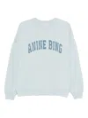 Anine Bing Light Blue Crewneck Embroidery Logo Sweatshirt In Blue
