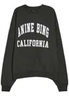 Anine Bing Women's Miles Branded-print Cotton Sweatshirt Black In Green