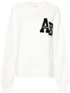 Anine Bing Miles Oversized Sweatshirt Letterman In White