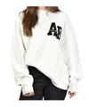 Anine Bing Miles Sweatshirt Letterman Off White Off White In White