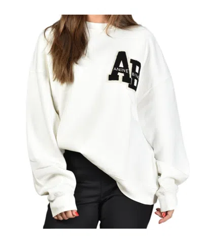 Anine Bing Miles Sweatshirt Letterman Off White Off White