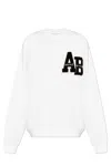 Anine Bing Miles Logo-patch Cotton Sweatshirt In White