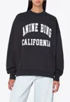 Anine Bing Women's Miles Branded-print Cotton Sweatshirt Black In Black