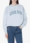 Anine Bing Light Blue Miles Sweatshirt With Logo In Blue