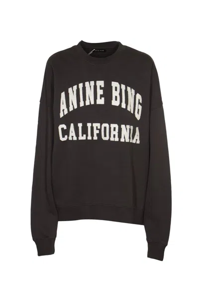 ANINE BING MILES LOGO-PRINTED CREWNECK SWEATSHIRT