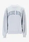 Anine Bing Light Blue Crewneck Embroidery Logo Sweatshirt In Blue