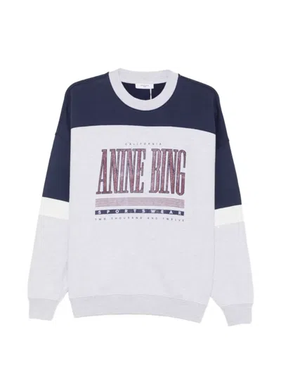 Anine Bing Womens Miles Relaxed-fit Cotton-jersey Sweatshirt Grey In Multi