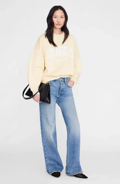 Anine Bing Miles Los Angeles University Sweatshirt In Yellow