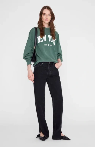 Anine Bing Miles New York University Sweatshirt In Cilantro