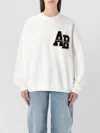 Anine Bing Miles Oversized Crew Neck Letterman Sweatshirt In White