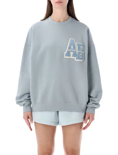 Anine Bing Miles Oversized Letterman Sweatshirt In Blue