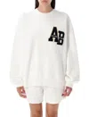 Anine Bing Miles Sweatshirt Letterman Off White Off White In White