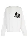 Anine Bing Miles Logo-patch Cotton Sweatshirt In White