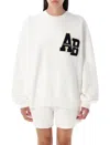 Anine Bing Miles Oversized Letterman Off-white Sweatshirt  In White
