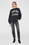 Anine Bing Miles Relaxed-fit Oversized Cotton Sweatshirt With Contrasting Logo