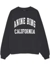 Anine Bing Miles Relaxed-fit Oversized Cotton Sweatshirt With Contrasting Logo In Black
