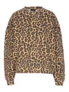 Anine Bing Miles Sweatshirt In Black And Brown Leopard In Brown