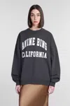 Anine Bing Miles Relaxed-fit Oversized Cotton Sweatshirt With Contrasting Logo In Black
