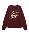 Anine Bing Womens Cabernet Miles Chenille-patch Cotton-jersey Sweatshirt In Burgundy